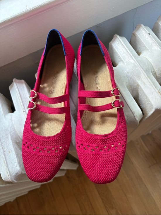 Rothy's Shoes - Rothy's Double Buckle Crochet Mary Jane in Ruby